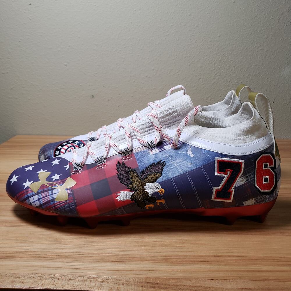 Under Armour Men's 15 Special Edition Spotlight America Football Cleats USA‎